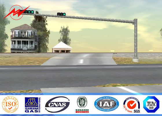 Conical / Round 5m Powder Coating Galvanised Steel Pole For Traffic System