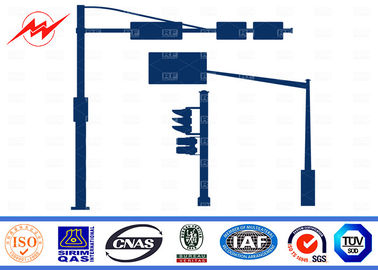 3m Expressway Traffic Light Pole , 1500mm Double Bracket Overpass Metal Light Poles