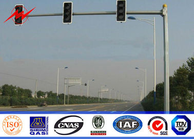 3m Expressway Traffic Light Pole , 1500mm Double Bracket Overpass Metal Light Poles
