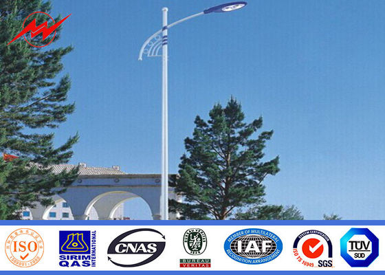 Outdoor Multi Sided Solar Street Light Poles Street Lamp Pole With 2M Cross Arm