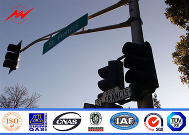 Custom 4.5m Height Galvanized Traffic Light Signs With Single Bracket