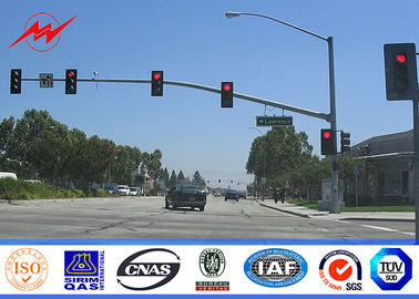 Custom 4.5m Height Galvanized Traffic Light Signs With Single Bracket