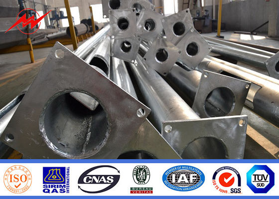 ISO Standard Solar Street Light Poles , Tubular Steel Pole 6-15m Color Customized