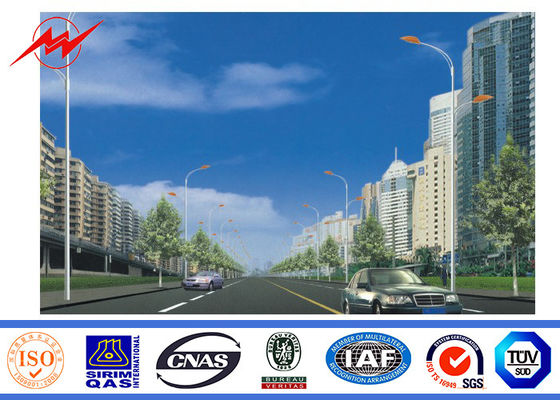 Outdoor Road Lighting Round 9M Steel Tubular Pole With Galvanization