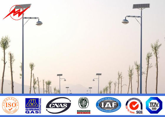 8m Height Street Light Pole 1m Double Arm Parking Lot Lighting Pole 3mm Thickness