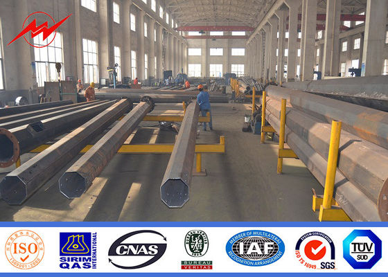 12m Height 3mm Thickness Octagonal Outdoor Lighting Poles Solar Panel For Street