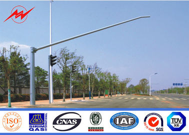 3m Expressway Traffic Light Pole , 1500mm Double Bracket Overpass Metal Light Poles