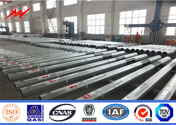 Class 1 Electrical Power Pole 5mm Thickness Galvanization For 69kv Transmission Pole