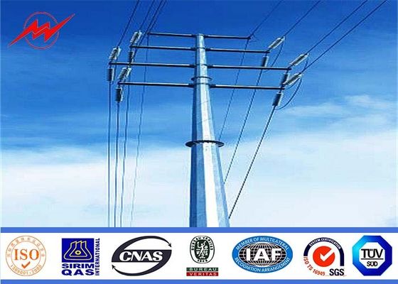 Galvanization 12m 8KN Electrical Power Pole For Distribution Power Transmission