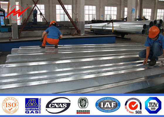 13m Hot Dip Galvanized Garden Light Pole Power Line Pole With Bitumen
