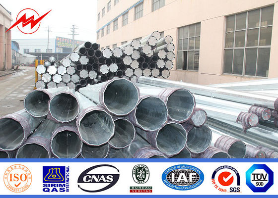 14m Outdoor 69kv Steel Transmission Poles Hot Dip Galvanization