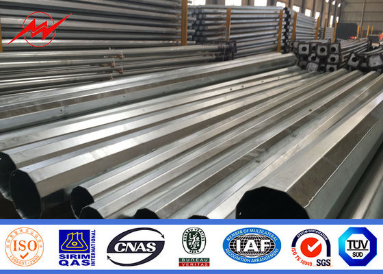 Multi Side 20M 15KN Steel Utility Pole hot dip galvanization