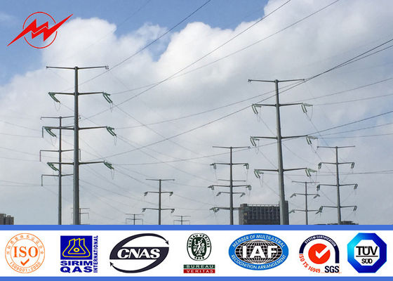 ISO 16m 13kv Electrical steel power pole for mining industry