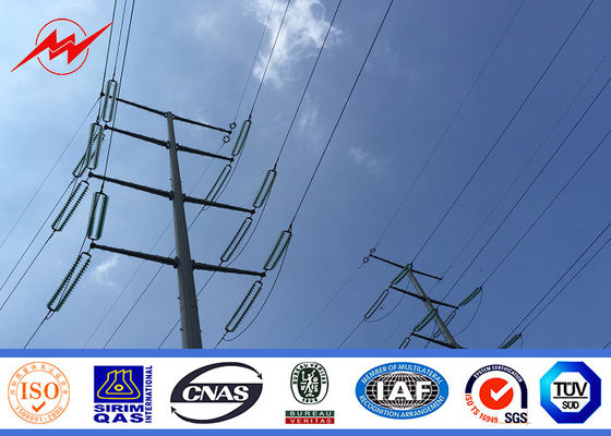 Outside ASTM A123 Electrical Power Pole High Strength 10kV - 220kV Power Capacity