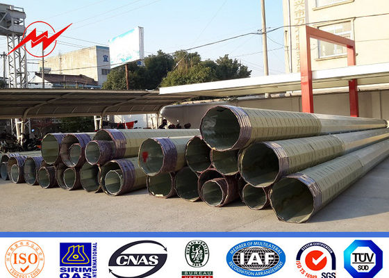 Octogonal 12m 800 DaN Galvanized Steel Transmission Poles with Q345 Material