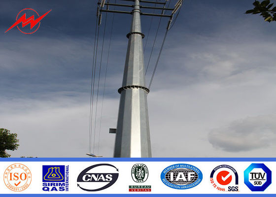Polygonal 12m Galvanized Steel Pole 1000 Dan 300 Dan Steel Power Line Pole