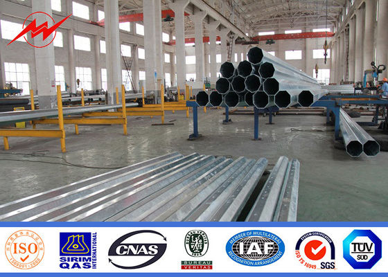 Double Arms Tapered Galvanized Steel Pole For Electrical Power Lines IP65