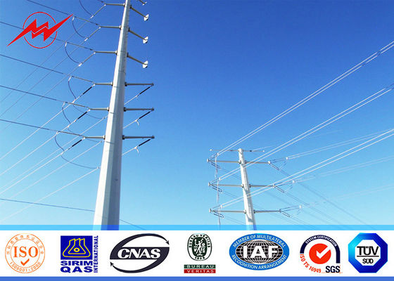 8 Sided 24M Clase 3000 Metal Steel Utility Poles For Transmission Overhead Line