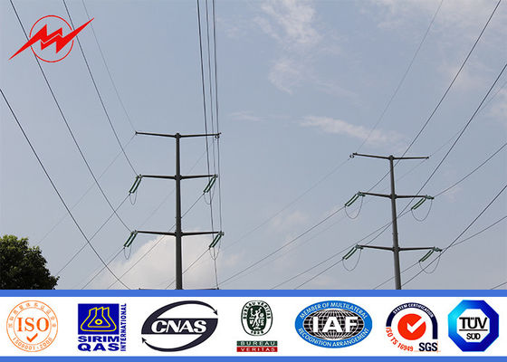 Elegant Appearance Galvanized Steel Utility Pole For Electricity Distribution Line