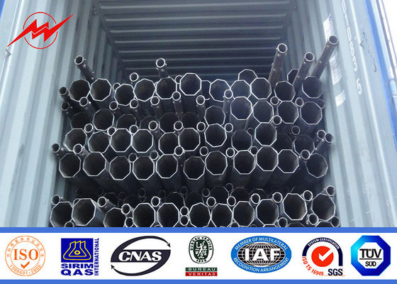 10m Bitumen 220 Kv Steel Pipes Outdoor Light Pole For Overhead Line Project