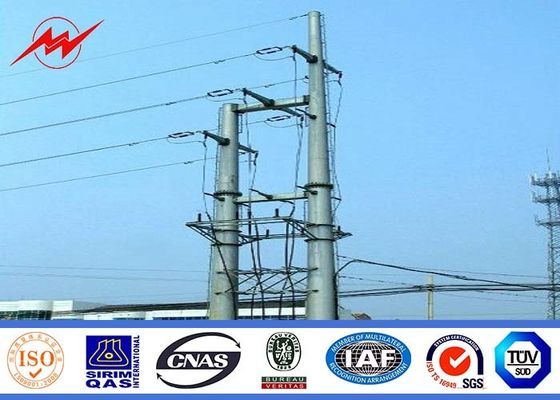 S500MC 20M Galvanized Mono Steel Utility Poles For 110 KV Power Distribution