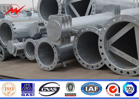 12M 69KV Galvanized Electrical Power Pole Q345 Material Round Shockproof