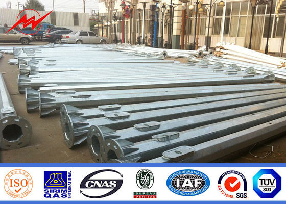 6.5m 8m Length 11m Cross Arm Galvanized Driveway Light Poles With Lights