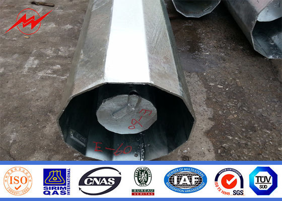 11KV 73KM Transmission Line Galvanized 4mm Electric Steel Pole with Bitumen
