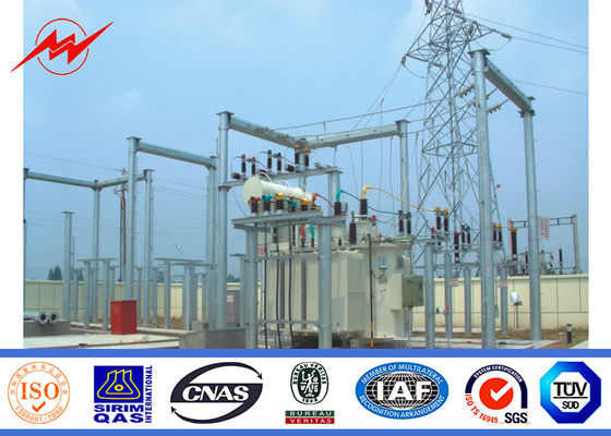 High Voltage Galvanized Steel Poles Electric Transformer Substation Structure Series