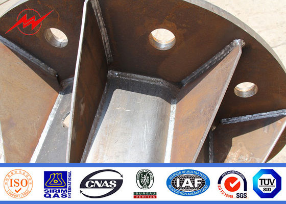 25.5m - 29m Galvanized High Mast Light Pole / Lamp Pole With Square Lamp Bracket