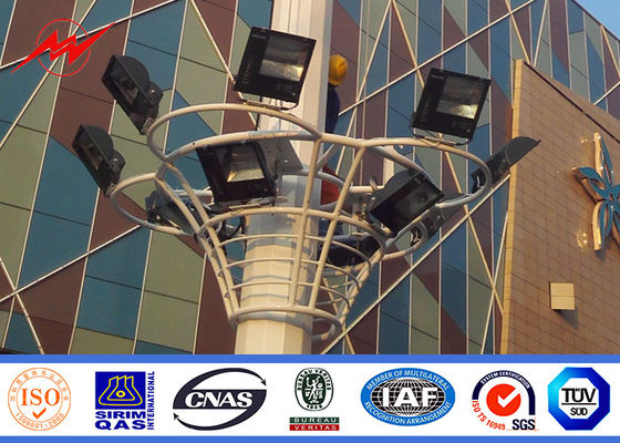 55m Steel Polygonal High Mast Light Pole 500W LED Flood Light Poles