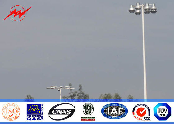 Galvanized Octagonal 45M High Mast Light Pole With Platform Bracket Arm For Stadium Lighting