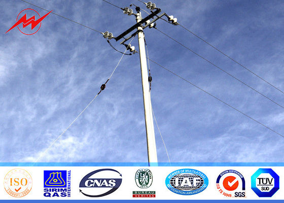 Galvanization Steel Metal Utility Poles Polygonal Shape For 33kv Electrical Power Transmission Line Project