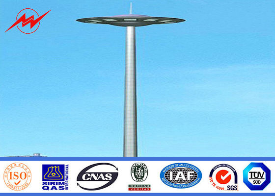 GR50 Steel 12 Sides Stadium Light High Mast Tower 10nos  200W HPS Lights With Rasing Sytem Maintanence