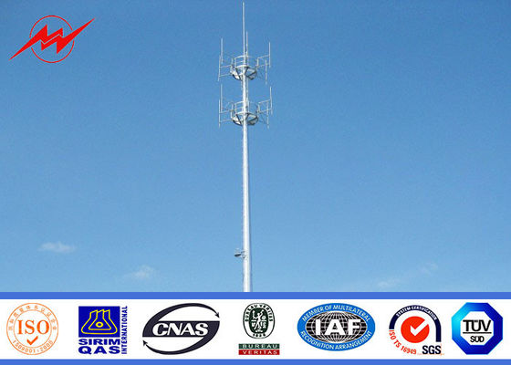 Electric 36M Antenna Tower Steel Mono Pole Tower For Mobile Transmission / Telecommunication