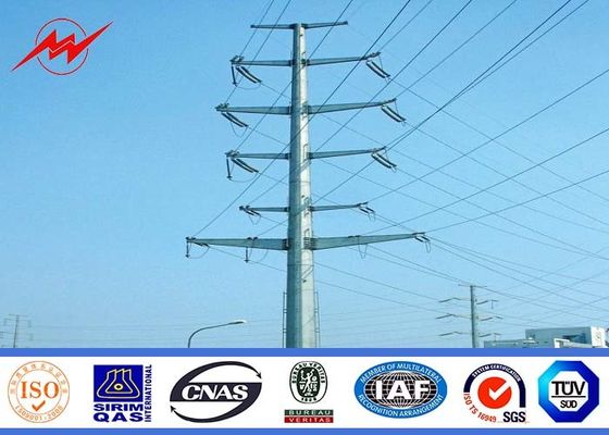 Medium Voltage  16m 2.5KN Galvanized Steel Pole Utility Structure For Different Transmission Line