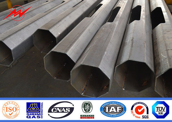 Famous Project Hot Dip Galvanized Metal Light Pole , White Coating Light Steel Pole