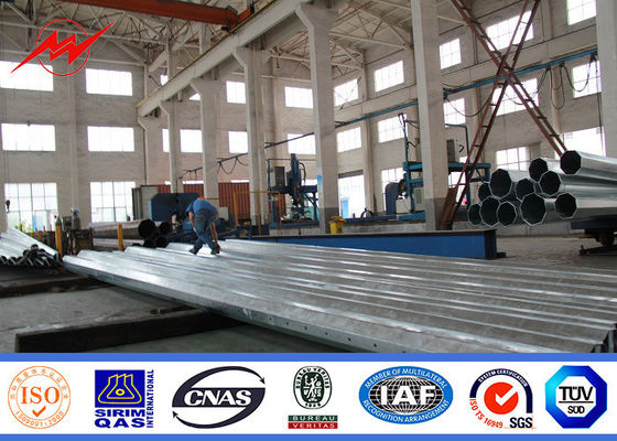 Galvanized 12.2m High Tensile Electrical Power Pole For Power Distribution Line Project
