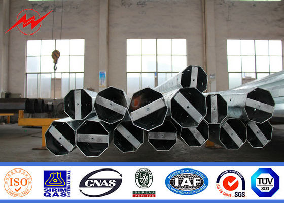 28.5m Gr65 Material Steel Transmission Poles Lattice Welded Steel Power Pole
