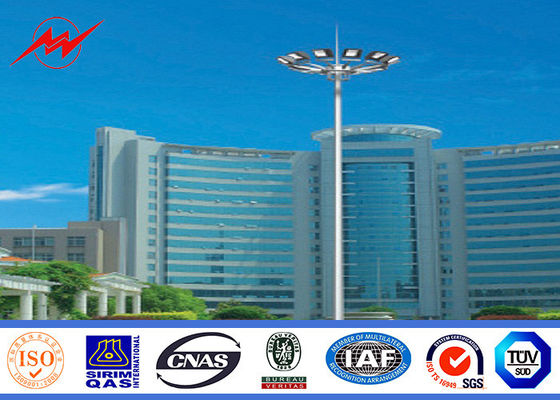 Customized 50m Polygonal Stadium Football High Mast Tower Lighting Pole For Football Stadium with 40 Lights