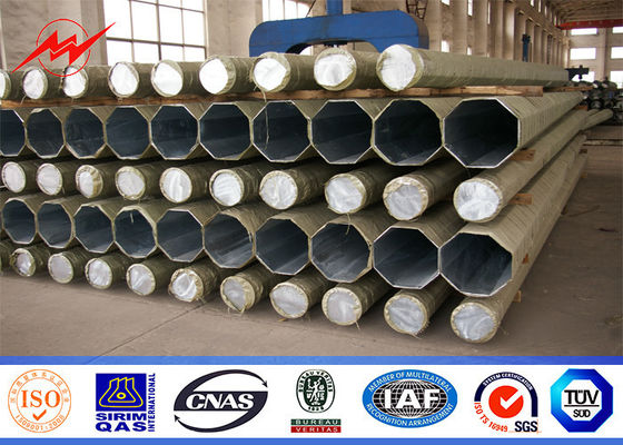 132kv High Strength Steel Power Pole For Transmission Distribution 15mm thickness