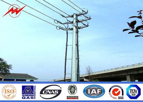 86 Micron Galvanization Thickness Steel Transmission Poles For Electrical Line Project