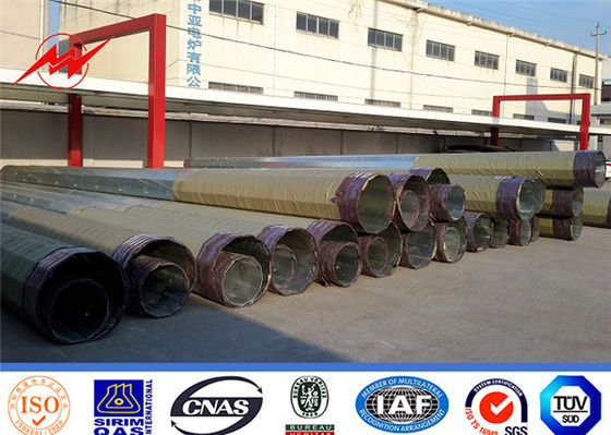 Galvanized 12.2m High Tensile Electrical Power Pole For Power Distribution Line Project
