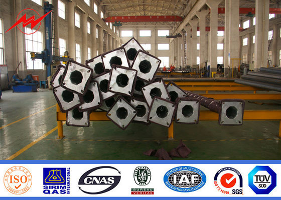 Outdoor Multi Sided Solar 8M to 14M Height Street Light Poles With 2M Cross Arm