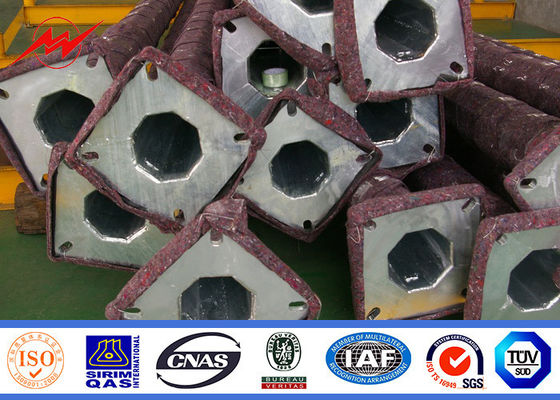 Famous Project Hot Dip Galvanized Metal Light Pole , White Coating Light Steel Pole