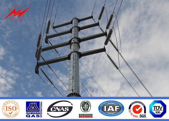 Hot Dip Galvanized Polygonal Utility Power Poles For Distribution Line