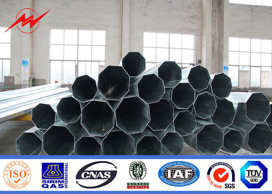 Hot Dip Galvanized Polygonal Utility Power Poles For Distribution Line