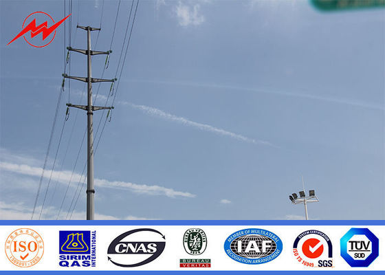 Electrical Q345 Hot Rolled Galvanized Steel Power Poles For Distribution Line