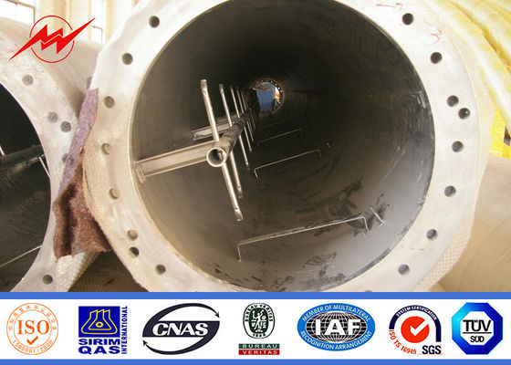 60M Professional Monopole Telecom Tower With ASTM A123 Galvanization Standard