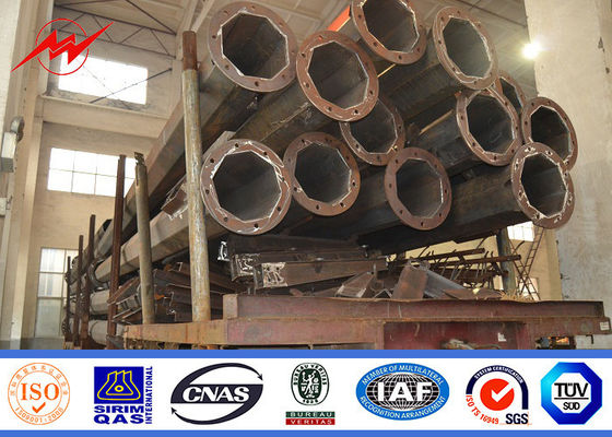 Hot Dip Galvanized 12m Q235 Single Arm Street Light Poles For Road Lighting